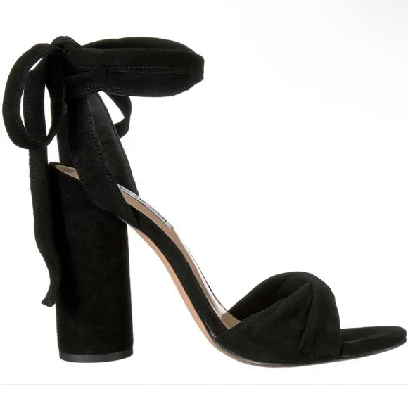 Steve Madden Wrap Black Suede Clary Heels - Picture 3 of 8